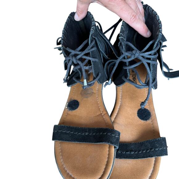Minnetonka Moccasin Sandal Black Size 10 - Picture 6 of 12
